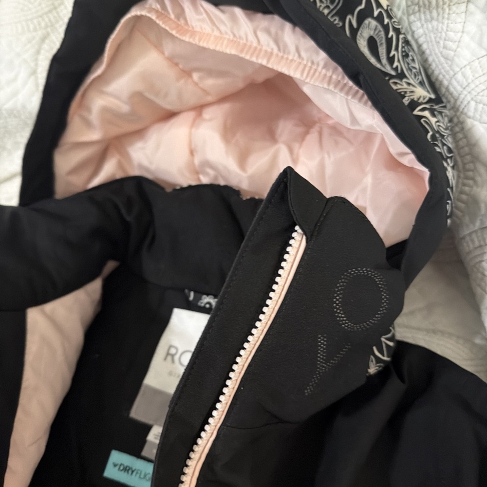New Girls Size Medium Roxy Dry Flight Winter Hooded Coat - Picture 6 of 6